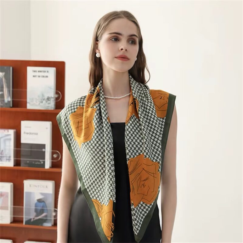 Feray Yeşil Wool Omuz Eşarp