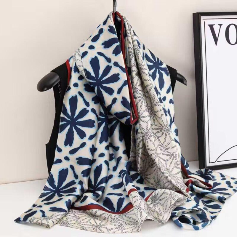 Noira Blue Silk Şal