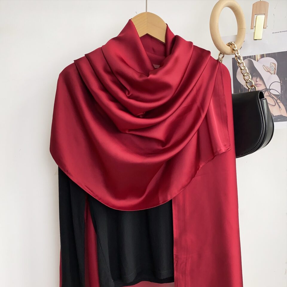 Bordo Soft Silk Şal
