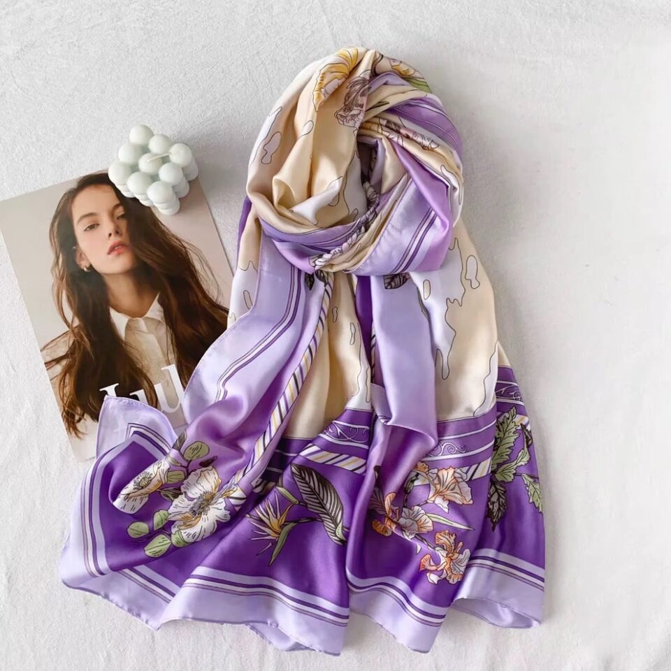 Lunaria Plum Silk Şal